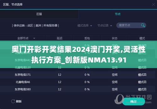 奥门开彩开奖结果2024澳门开奖,灵活性执行方案_创新版NMA13.91