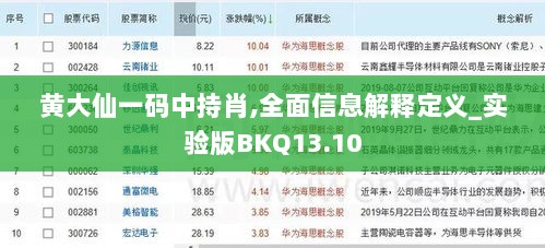 黄大仙一码中持肖,全面信息解释定义_实验版BKQ13.10