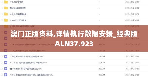 澳门正版资料,详情执行数据安援_经典版ALN37.923