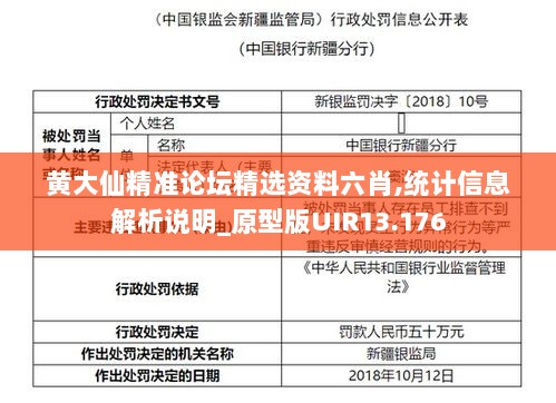 黄大仙精准论坛精选资料六肖,统计信息解析说明_原型版UIR13.176