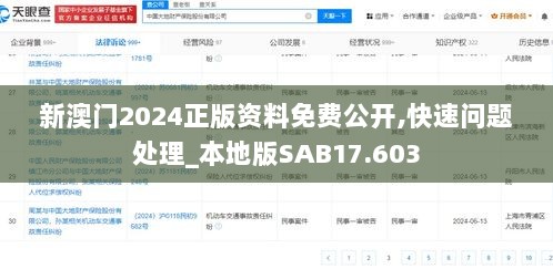 新澳门2024正版资料免费公开,快速问题处理_本地版SAB17.603