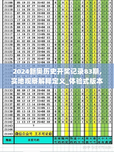 2024新奥历史开奖记录83期,实地观察解释定义_体验式版本WFQ62.626