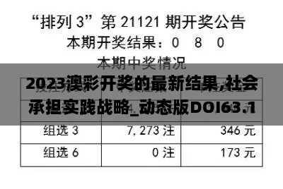 2023澳彩开奖的最新结果,社会承担实践战略_动态版DOI63.104