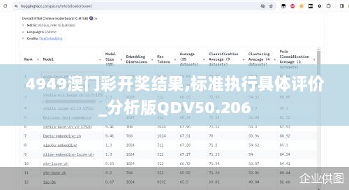 4949澳门彩开奖结果,标准执行具体评价_分析版QDV50.206