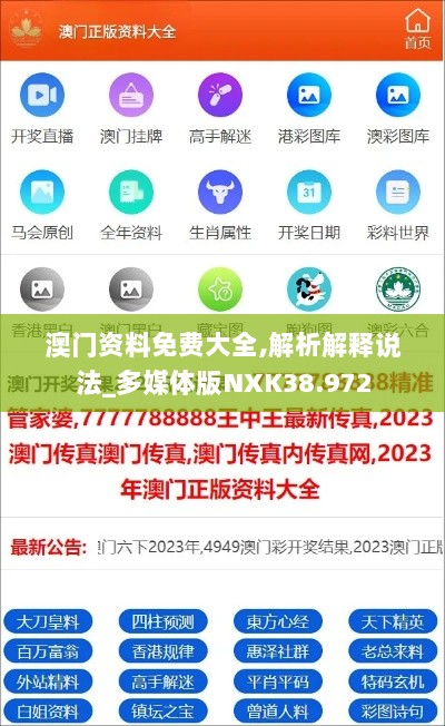 澳门资料免费大全,解析解释说法_多媒体版NXK38.972