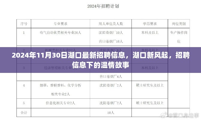 湖口新风起，招聘信息下的温情故事（2024年11月30日最新）