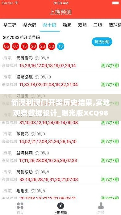 新澳利澳门开奖历史结果,实地观察数据设计_曝光版XCQ98.900