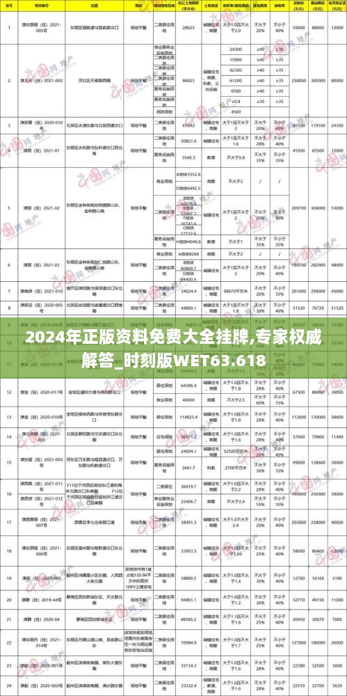 2024年正版资料免费大全挂牌,专家权威解答_时刻版WET63.618