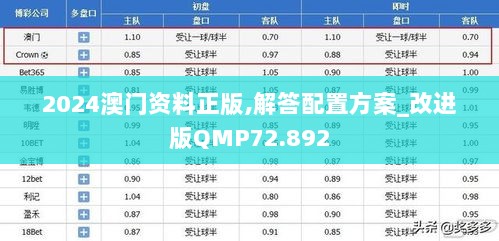 2024澳门资料正版,解答配置方案_改进版QMP72.892