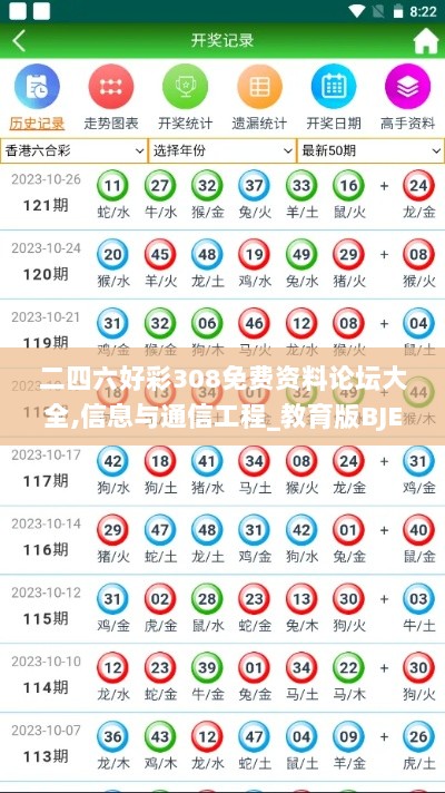 二四六好彩308免费资料论坛大全,信息与通信工程_教育版BJE84.488