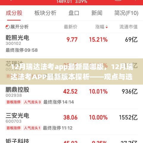 12月瑞达法考APP最新版本探析——观点与选择