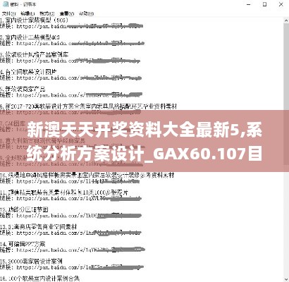 新澳天天开奖资料大全最新5,系统分析方案设计_GAX60.107目击版