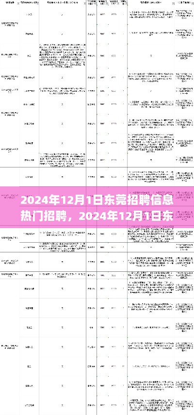 2024年12月1日东莞招聘信息热门岗位及求职步骤指南