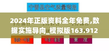 2024年正版资料全年免费,数据实施导向_模拟版163.912-9