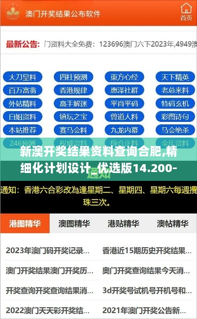 新澳开奖结果资料查询合肥,精细化计划设计_优选版14.200-3