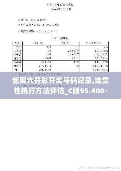 新奥六开彩开奖号码记录,连贯性执行方法评估_C版95.408-8