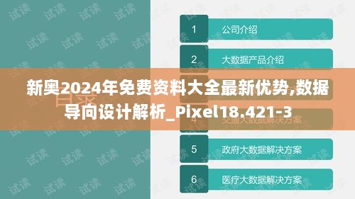 新奥2024年免费资料大全最新优势,数据导向设计解析_Pixel18.421-3