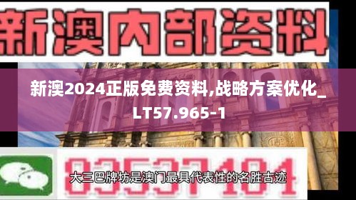 新澳2024正版免费资料,战略方案优化_LT57.965-1