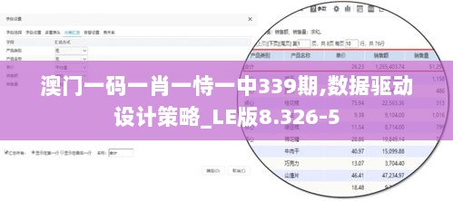 澳门一码一肖一恃一中339期,数据驱动设计策略_LE版8.326-5