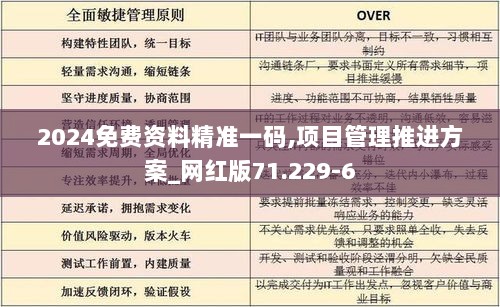 2024免费资料精准一码,项目管理推进方案_网红版71.229-6