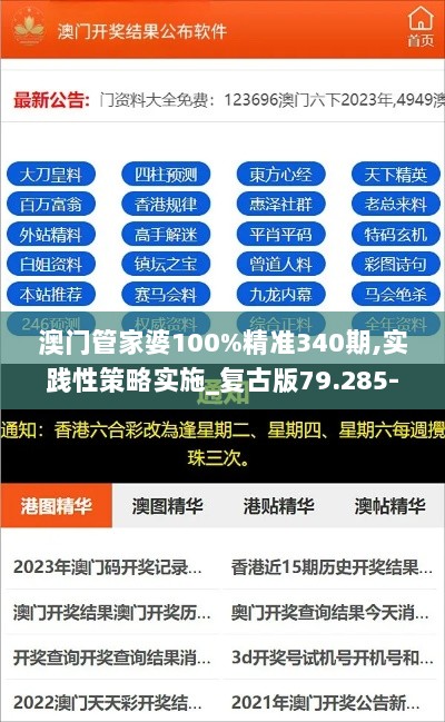 澳门管家婆100%精准340期,实践性策略实施_复古版79.285-3