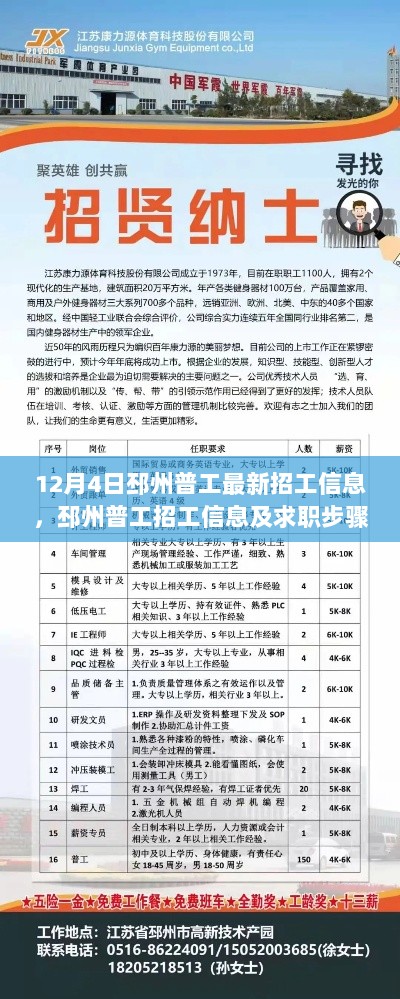 邳州普工最新招工信息及求职步骤指南（12月4日版）