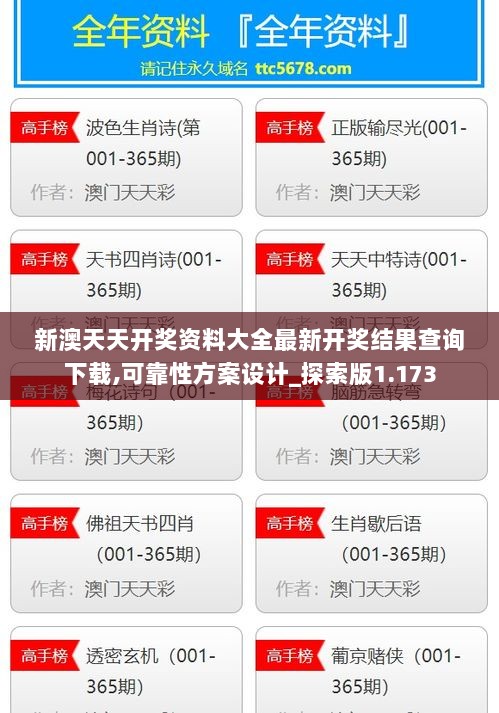 新澳天天开奖资料大全最新开奖结果查询下载,可靠性方案设计_探索版1.173