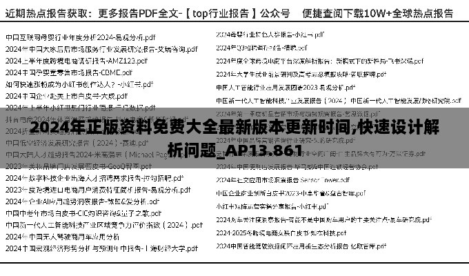 2024年正版资料免费大全最新版本更新时间,快速设计解析问题_AP13.861