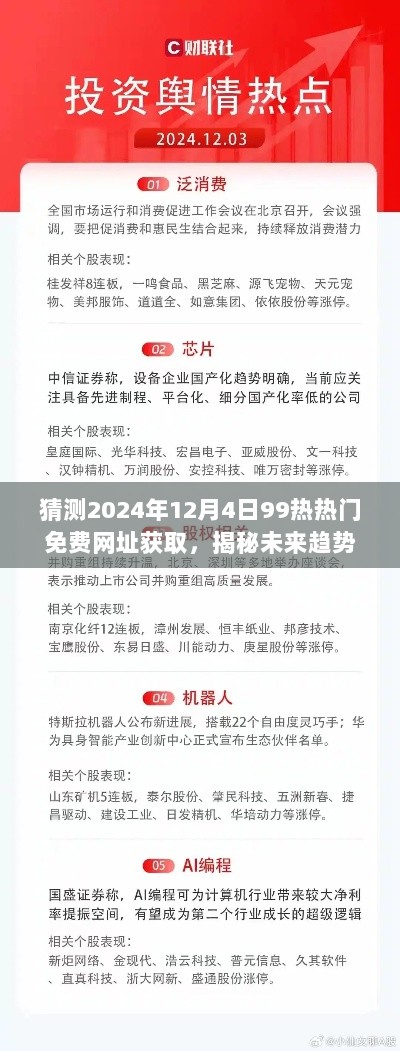 2024年热门免费网址获取猜测与前瞻，揭秘未来趋势的预测