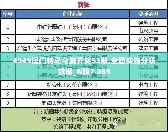 4949澳门特马今晚开奖53期,全面实施分析数据_N版7.389