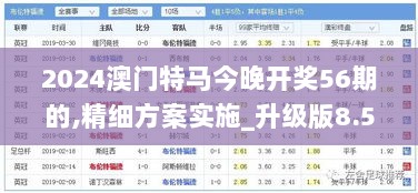 2024澳门特马今晚开奖56期的,精细方案实施_升级版8.526