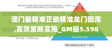 澳门最精准正最精准龙门图库,高效策略实施_GM版5.598