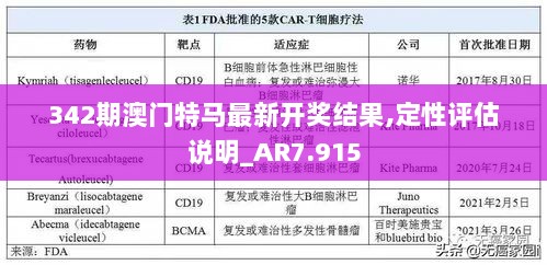 342期澳门特马最新开奖结果,定性评估说明_AR7.915