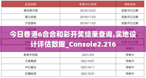 今日香港6合合和彩开奖结果查询,实地设计评估数据_Console2.216