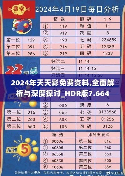 2024年天天彩免费资料,全面解析与深度探讨_HDR版7.664