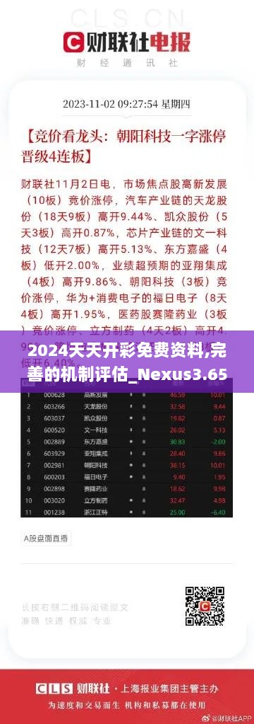 2024天天开彩免费资料,完善的机制评估_Nexus3.655