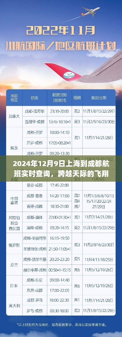 跨越天际的飞翔，上海至成都航班实时查询之旅（2024年12月9日）