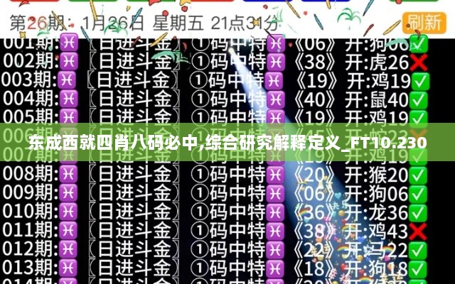 东成西就四肖八码必中,综合研究解释定义_FT10.230