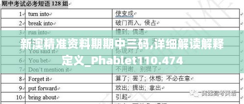 新澳精准资料期期中三码,详细解读解释定义_Phablet110.474