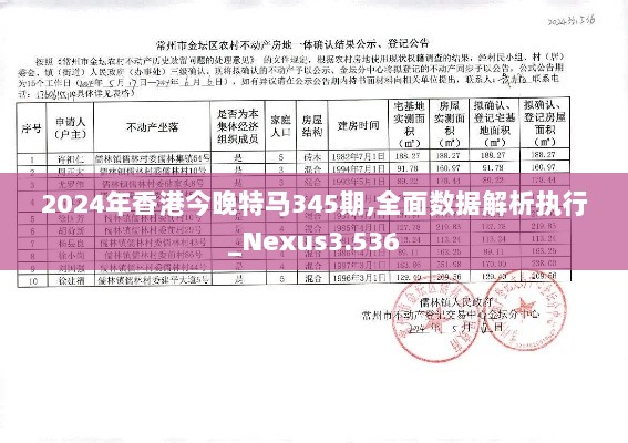 2024年香港今晚特马345期,全面数据解析执行_Nexus3.536