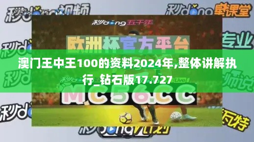 澳门王中王100的资料2024年,整体讲解执行_钻石版17.727