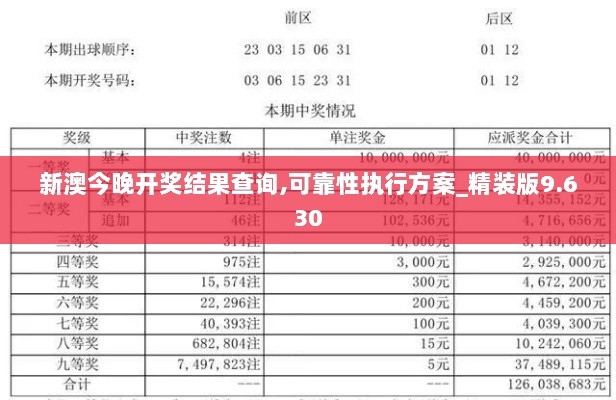 新澳今晚开奖结果查询,可靠性执行方案_精装版9.630