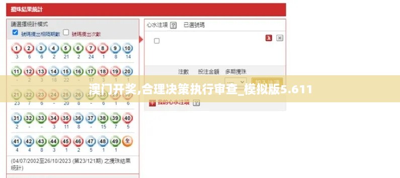 澳门开奖,合理决策执行审查_模拟版5.611