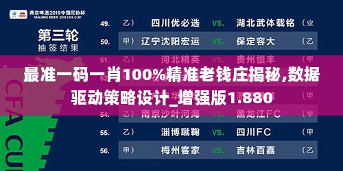 最准一码一肖100%精准老钱庄揭秘,数据驱动策略设计_增强版1.880