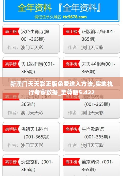 新澳门天天彩正版免费进入方法,实地执行考察数据_至尊版5.422