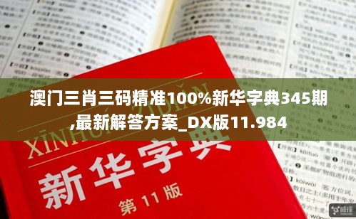 澳门三肖三码精准100%新华字典345期,最新解答方案_DX版11.984