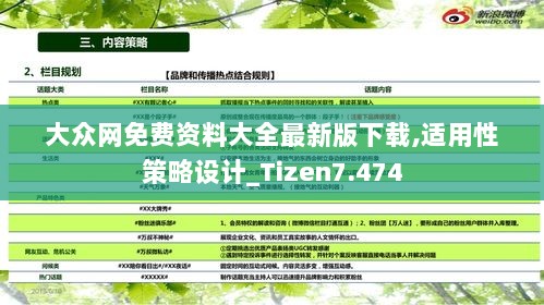 大众网免费资料大全最新版下载,适用性策略设计_Tizen7.474