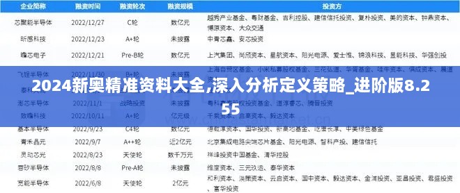 2024新奥精准资料大全,深入分析定义策略_进阶版8.255