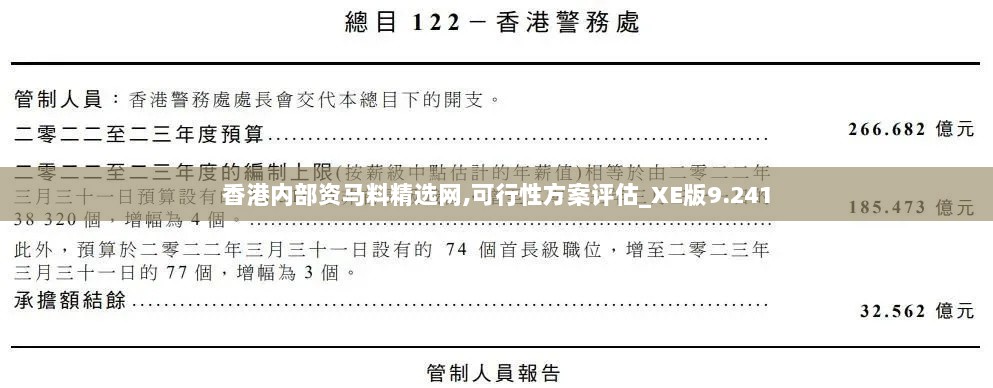 香港内部资马料精选网,可行性方案评估_XE版9.241