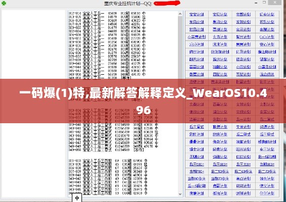 一码爆(1)特,最新解答解释定义_WearOS10.496